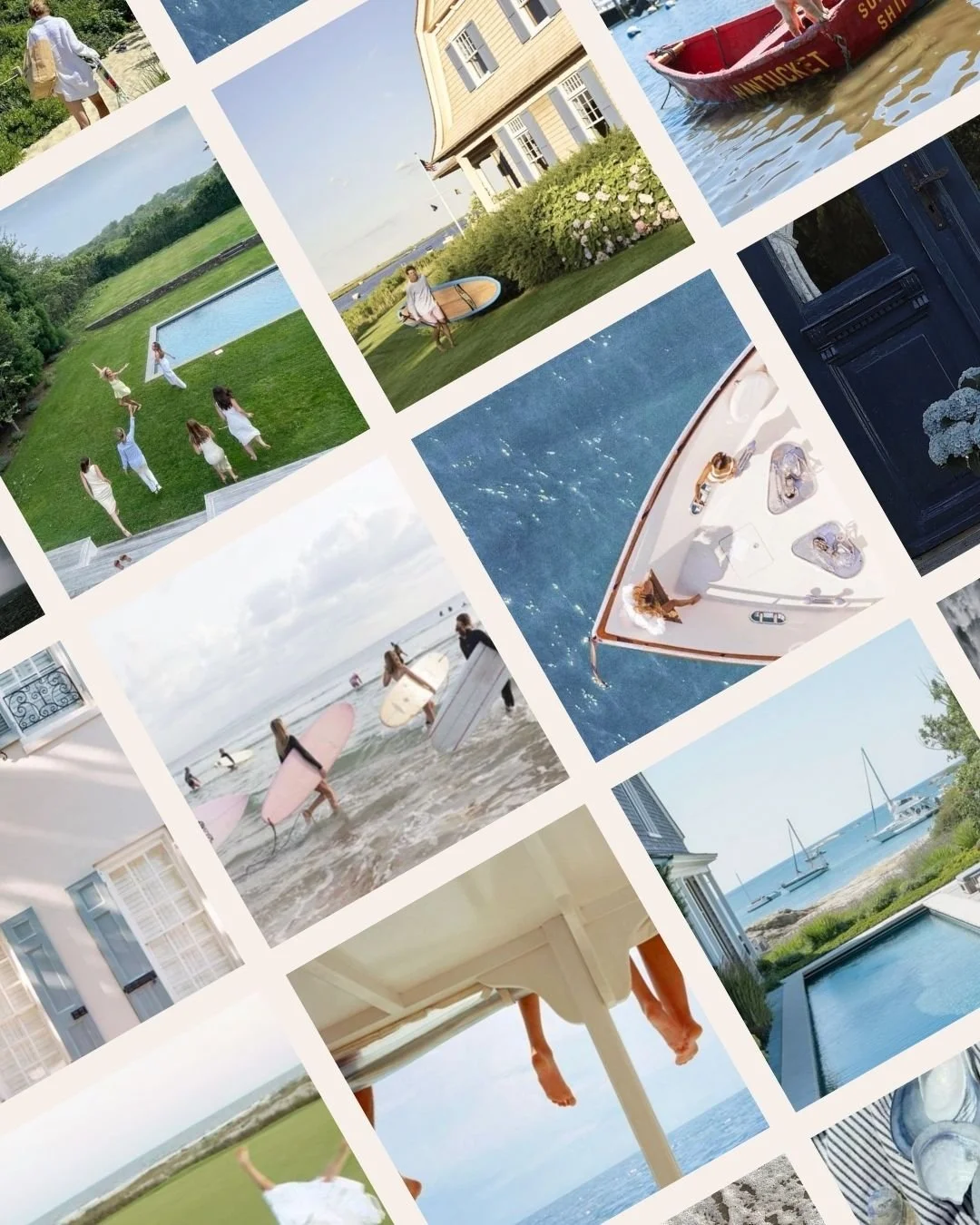 A lively montage of candid celebration moments by the water
